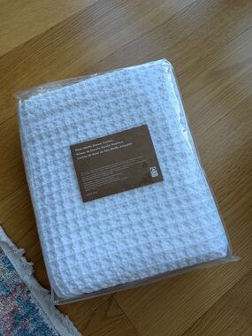 West Elm Waffle-Textured Shower Curtain - White